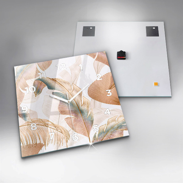 Reloj de pared cuadrado Naturaleza con hojas