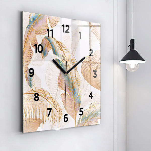 Reloj de pared cuadrado Naturaleza con hojas