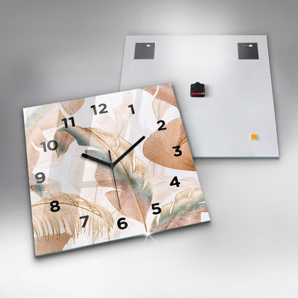 Reloj de pared cuadrado Naturaleza con hojas