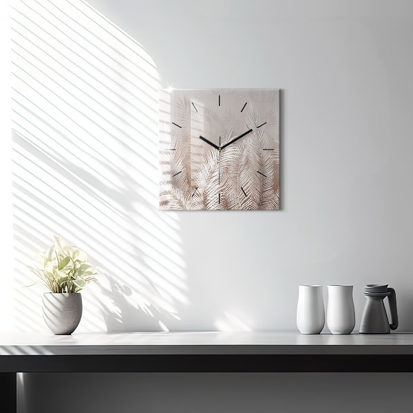 Reloj de pared cuadrado Hojas tropicales