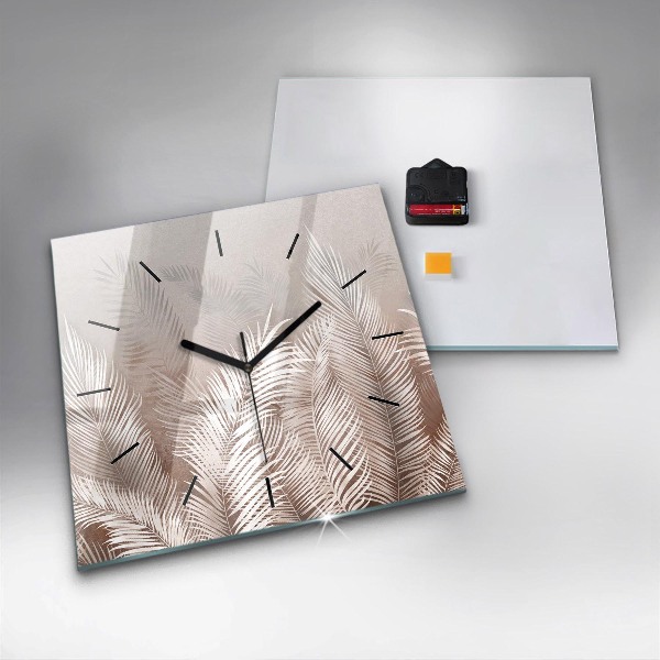 Reloj de pared cuadrado Hojas tropicales