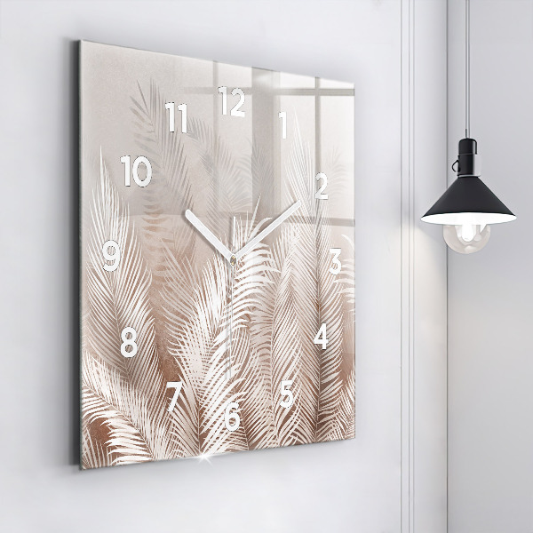 Reloj de pared cuadrado Hojas tropicales