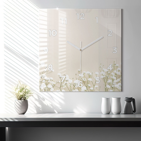 Reloj de pared cuadrado Flores en flor