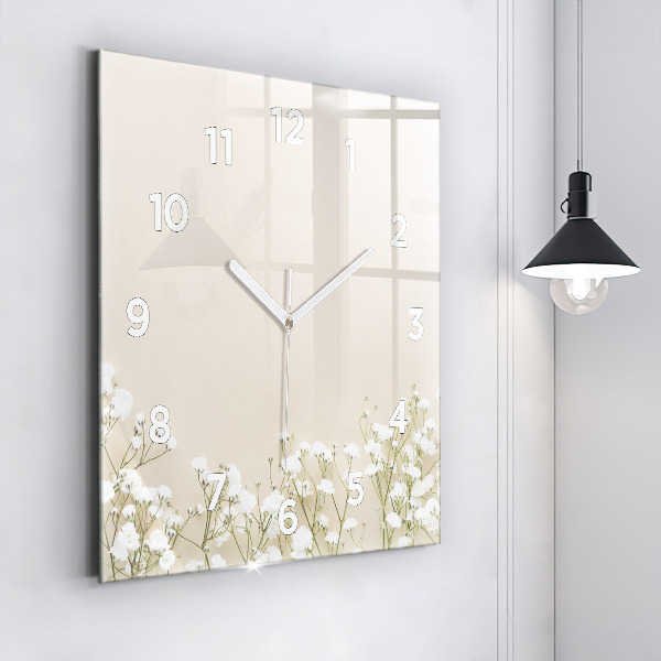 Reloj de pared cuadrado Flores en flor