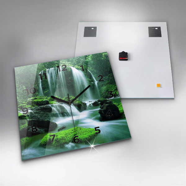 Reloj de pared cuadrado Cascada entre musgo