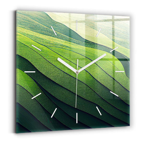 Reloj cuadrado Abstracción campos verdes