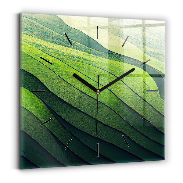 Reloj cuadrado Abstracción campos verdes