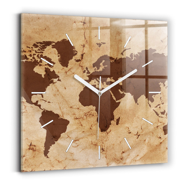 Reloj cuadrado Mapamundi vintage