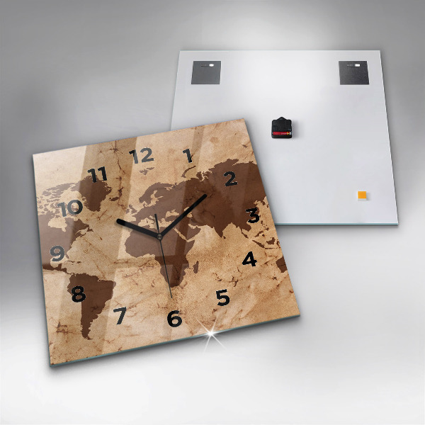 Reloj cuadrado Mapamundi vintage