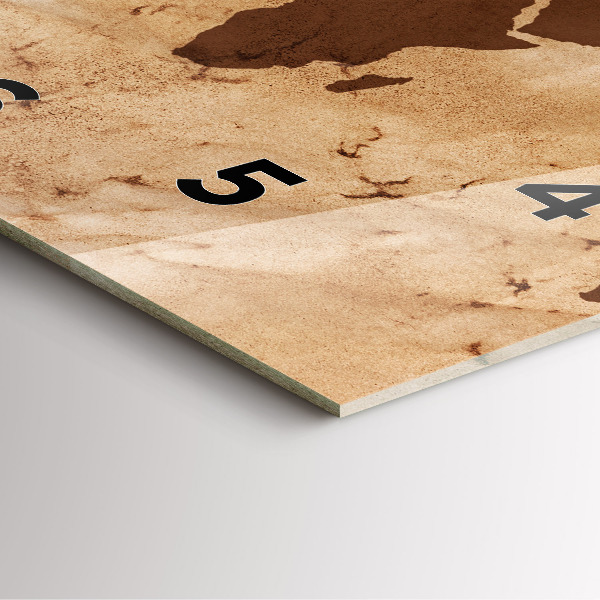 Reloj cuadrado Mapamundi vintage