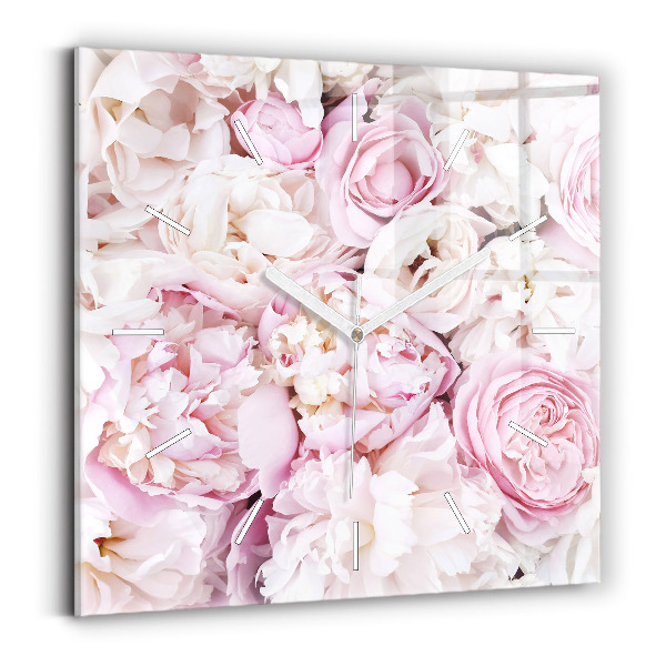 Reloj de pared cuadrado Flores decorativas