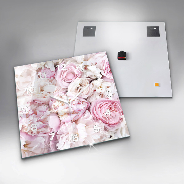 Reloj de pared cuadrado Flores decorativas