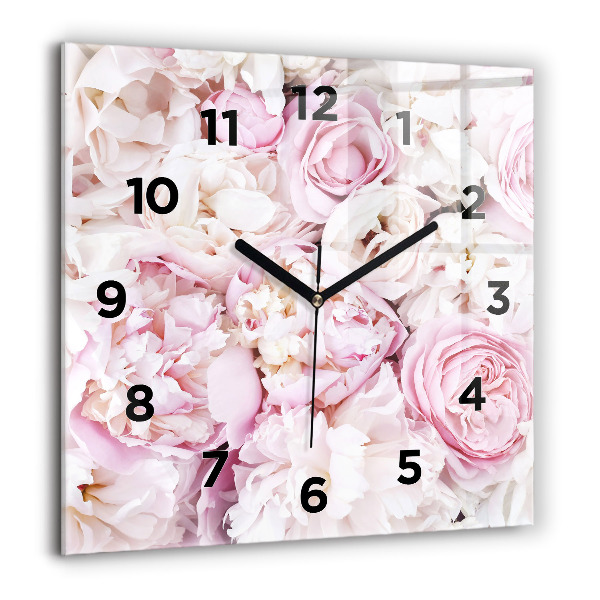 Reloj de pared cuadrado Flores decorativas