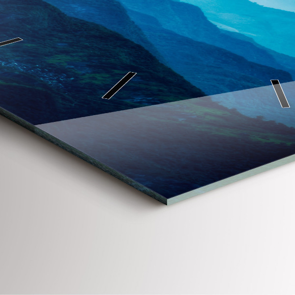 Reloj de pared cuadrado Montaña en acuarela