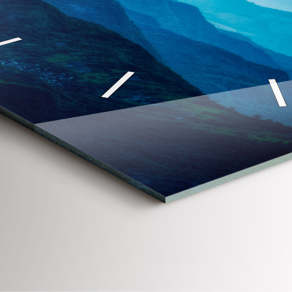 Reloj de pared cuadrado Montaña en acuarela