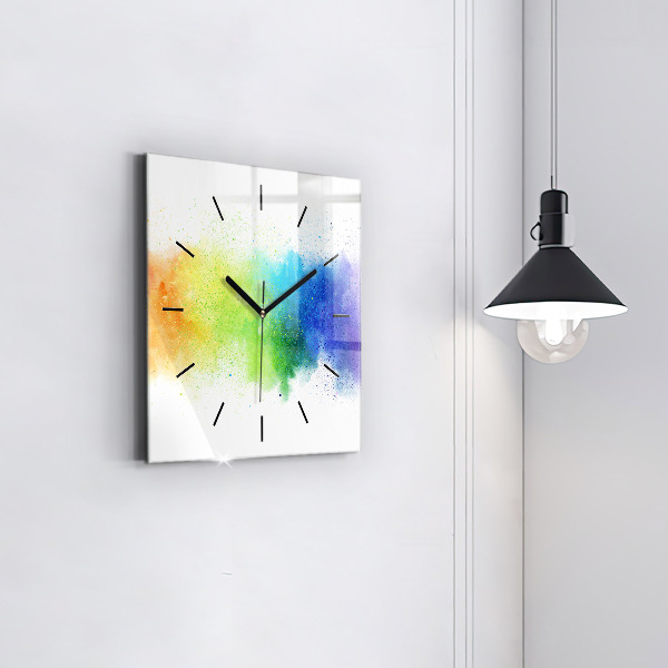 Reloj cuadrado Arco iris abstracto