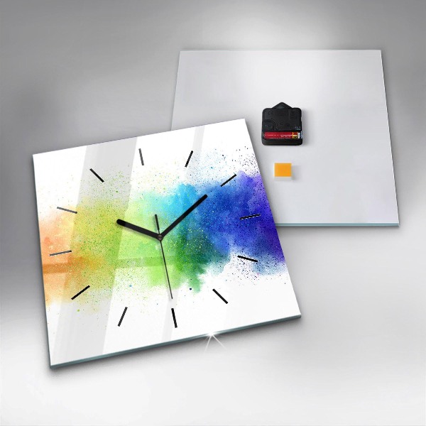 Reloj cuadrado Arco iris abstracto