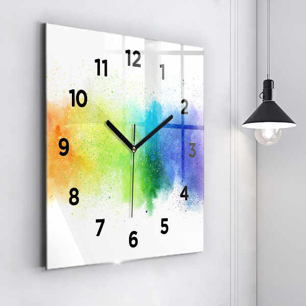 Reloj cuadrado Arco iris abstracto