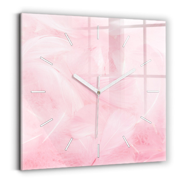 Reloj cuadrado Plumas abstracto