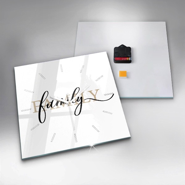 Reloj de pared cuadrado Inscripción familiar