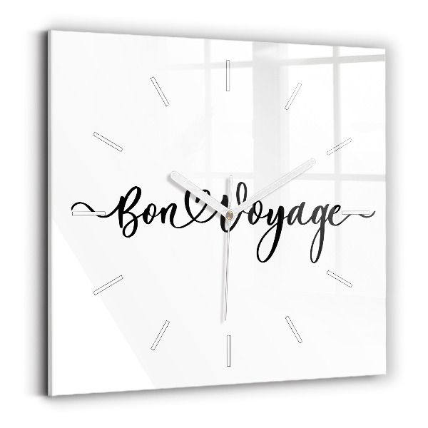 Reloj cuadrado Inscripción Bon voyage