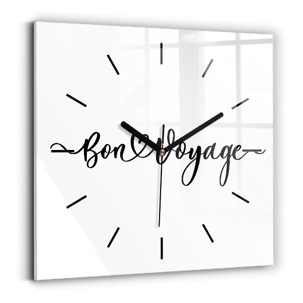 Reloj cuadrado Inscripción Bon voyage