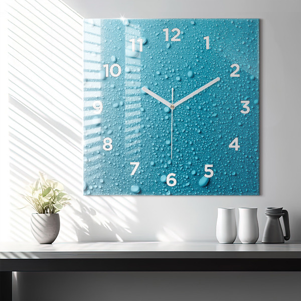 Reloj cuadrado Gotas de agua