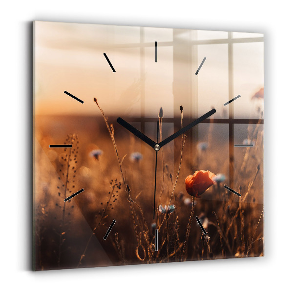 Reloj cuadrado Campo amanecer