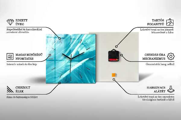 Reloj cuadrado Abstracto humo 3D