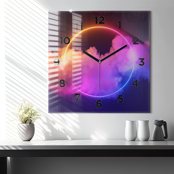 Reloj cuadrado Abstracto humo 3D