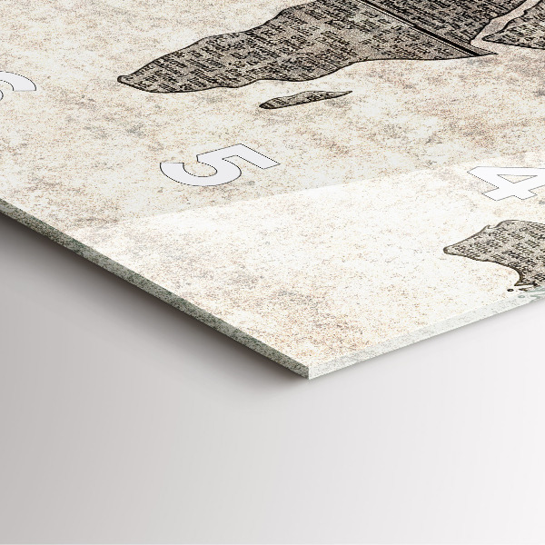 Reloj de pared cuadrado Periódico mapamundi