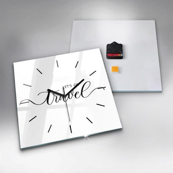 Reloj de pared cuadrado Inscripción de viaje
