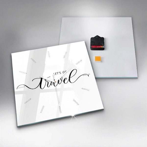 Reloj de pared cuadrado Inscripción de viaje