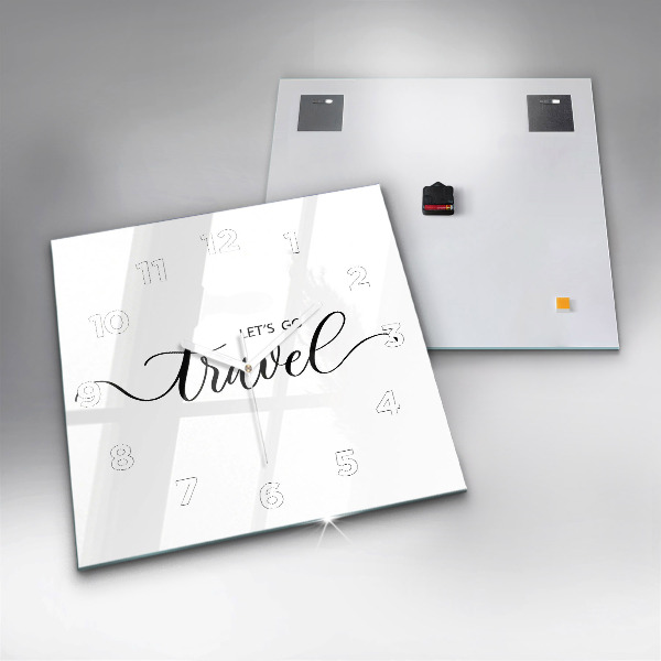 Reloj de pared cuadrado Inscripción de viaje