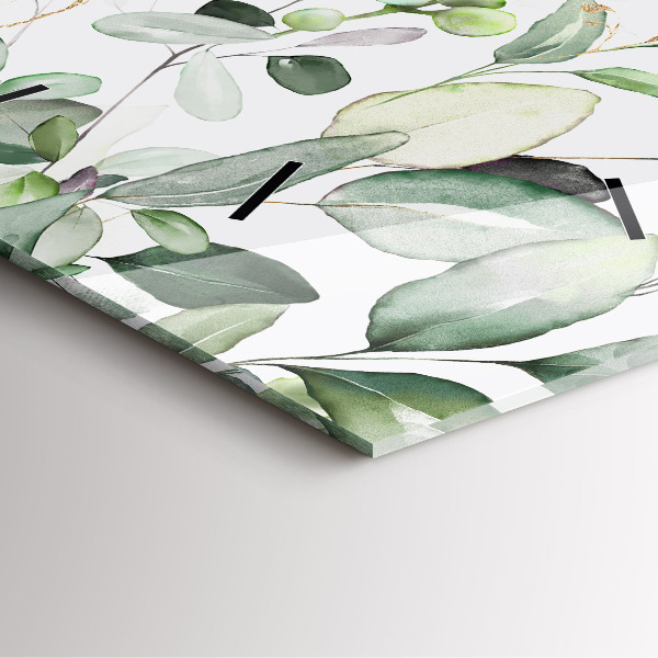 Reloj de pared cuadrado Plantas hojas