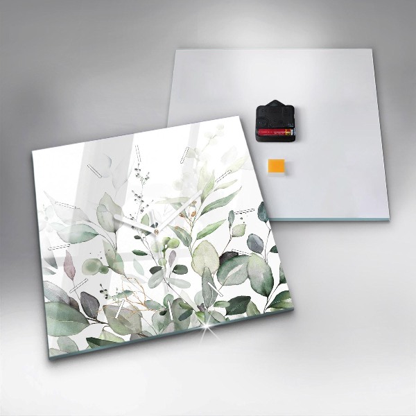 Reloj de pared cuadrado Plantas hojas