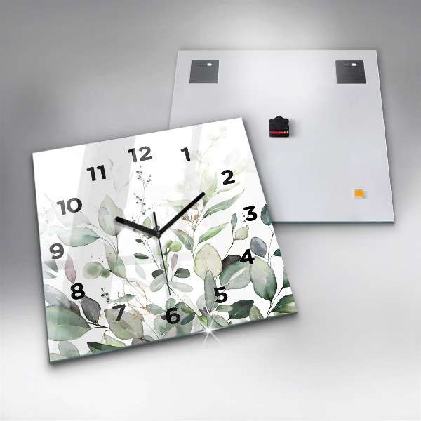 Reloj de pared cuadrado Plantas hojas