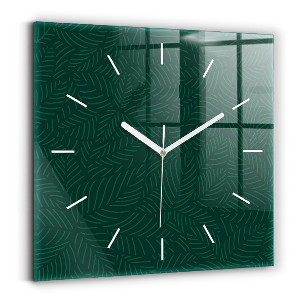 Reloj de pared cuadrado Patrón de hojas