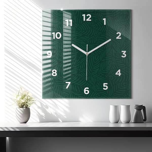 Reloj de pared cuadrado Patrón de hojas