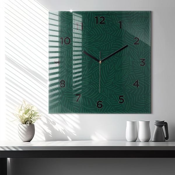 Reloj de pared cuadrado Patrón de hojas
