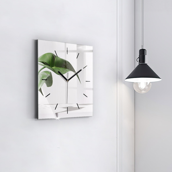 Reloj de pared cuadrado Hojas abstractas