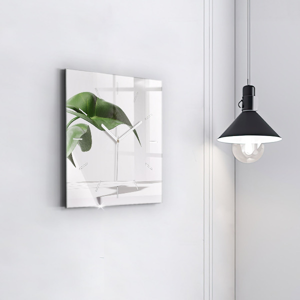 Reloj de pared cuadrado Hojas abstractas
