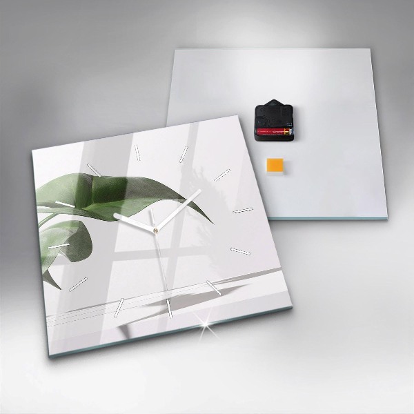 Reloj de pared cuadrado Hojas abstractas