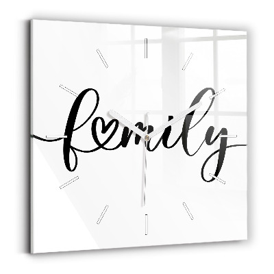 Reloj de pared cuadrado Inscripción familiar