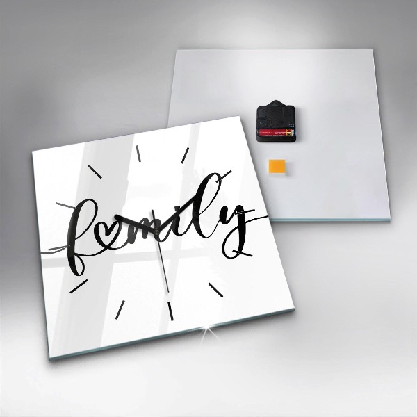 Reloj de pared cuadrado Inscripción familiar