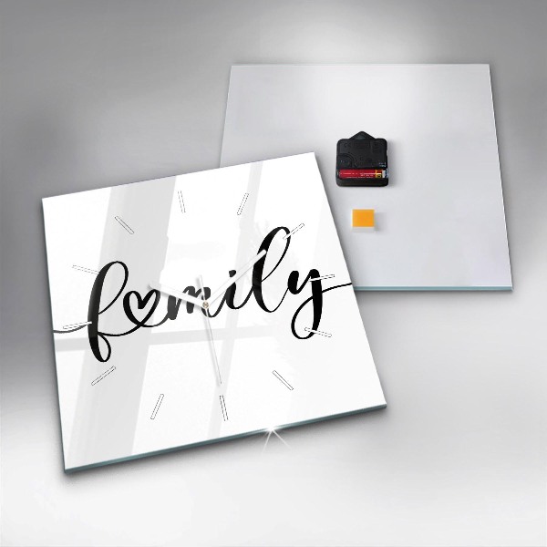 Reloj de pared cuadrado Inscripción familiar