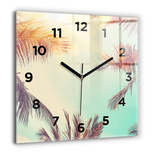 Reloj cuadrado Palmeras tropicales