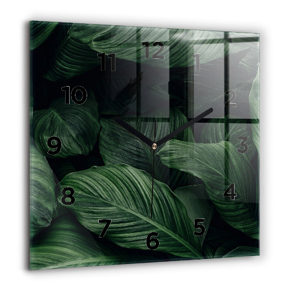 Reloj de pared cuadrado Monstera tropical