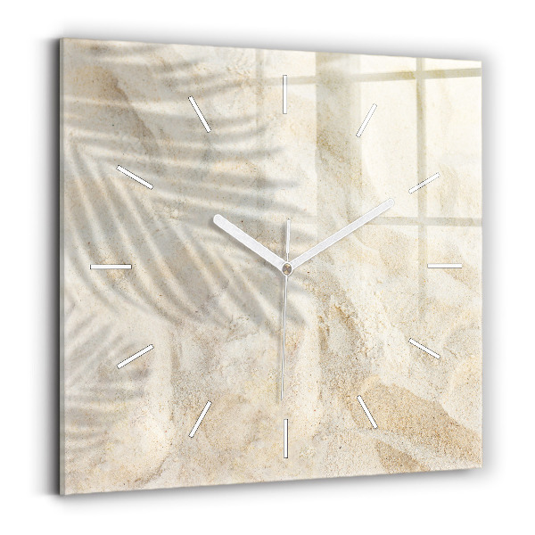 Reloj de pared cuadrado Sombra de una palmera Arena