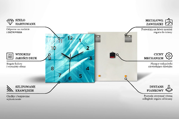 Reloj de pared cuadrado Bosquejo de montañas